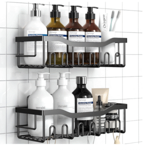 Homeor Self Adhesive Bathroom Shelf I Wall Mounted Bathroom Organizer I Shower Caddy Shelf Organizer Rack I Multifunctional Bathroom Rack for Bathroom, Living Room & Kitchen Accessories, Pack of 2