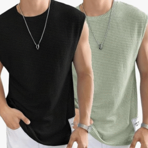 Narsingha Dreams Men's Polycotton Waffle Tank Tops Sleeveless Round Neck T-Shirt for Gym, Running and Outdoor