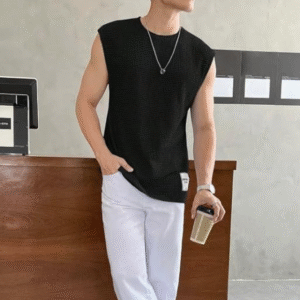Narsingha Dreams Men's Polycotton Waffle Tank Tops Sleeveless Round Neck T-Shirt for Gym, Running and Outdoor