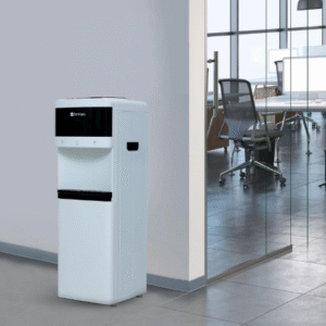 BonKaso Floor Standing Water Dispenser Hot, Cold & Normal Water, Food-Grade ABS Body, Stainless Steel Tank, LED Indicator, Child Lock, Removable Drip Tray, 1-Year Warranty (White-Black)