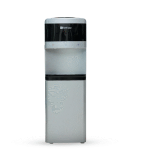 BonKaso Floor Standing Water Dispenser Hot, Cold & Normal Water, Food-Grade ABS Body, Stainless Steel Tank, LED Indicator, Child Lock, Removable Drip Tray, 1-Year Warranty (Silver-Black)