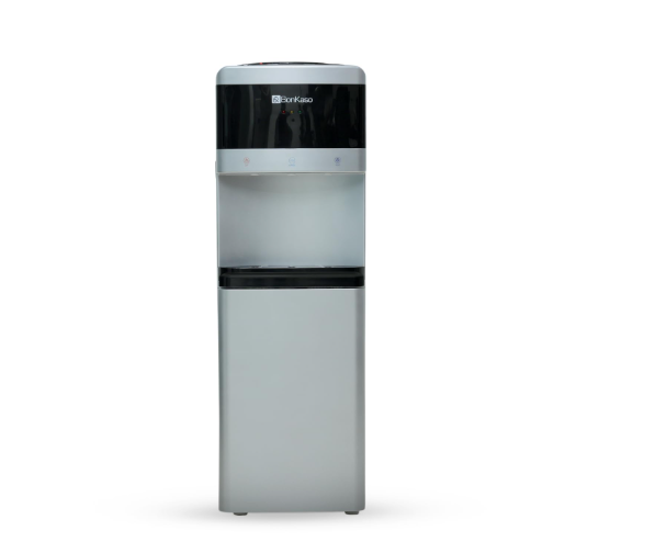 BonKaso Floor Standing Water Dispenser Hot, Cold & Normal Water, Food-Grade ABS Body, Stainless Steel Tank, LED Indicator, Child Lock, Removable Drip Tray, 1-Year Warranty (Silver-Black)