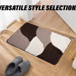 Kuber Industries Door Mat | Check-Design Velvet Doormat | Gray | 61 x 41 cm