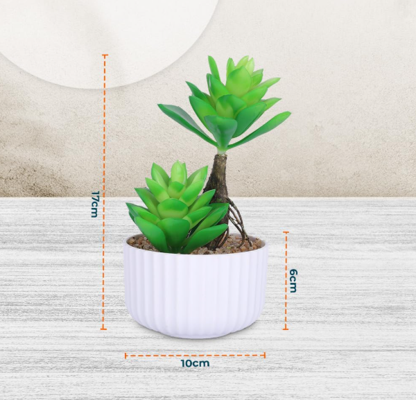Heart Home Artificial Plants For Home D�cor|Natural Looking Indoor Fake Plants With Pot|Artificial Flowers For Decoration (Green)