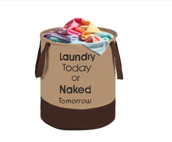 Kuber Industries 45L Foldable Dirty Clothes Laundry Basket With Handles For Washing - Baby Unwashed Dress Bin/Storage Box | Light & Dark Brown