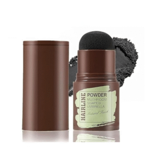 FIGMENT Natural Hairline Powder, Hair Shading Sponge Pen with Hairline Shadow Powder Stick and 1 Pairs Of Eyebrow Stamp, Quick Hair Root Touch-Up, Helps Cover Grey Roots & Bald Spots Instantly (Black)