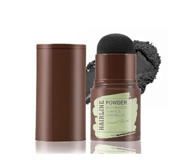 FIGMENT Natural Hairline Powder, Hair Shading Sponge Pen with Hairline Shadow Powder Stick and 1 Pairs Of Eyebrow Stamp, Quick Hair Root Touch-Up, Helps Cover Grey Roots & Bald Spots Instantly (Black)