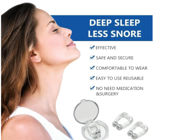 FIGMENT Anti Snoring Device - Silicon Nose Clip Snoring Stopper Anti Snore Reusable Device for a Peaceful Night's Sleep, Snore Free Nose Clip for Men & Women(2 Pcs)