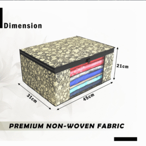 Kuber Industries (Pack of 4) Saree Covers | Non-Woven Saree Bags (9 Inch) Clothes Bag for Women | Foldable Storage Bag for Almirah (New Flower) Sari Cover Bags | Brown & Black