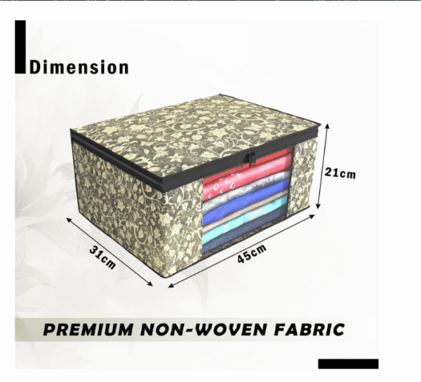 Kuber Industries (Pack of 4) Saree Covers | Non-Woven Saree Bags (9 Inch) Clothes Bag for Women | Foldable Storage Bag for Almirah (New Flower) Sari Cover Bags | Brown & Black