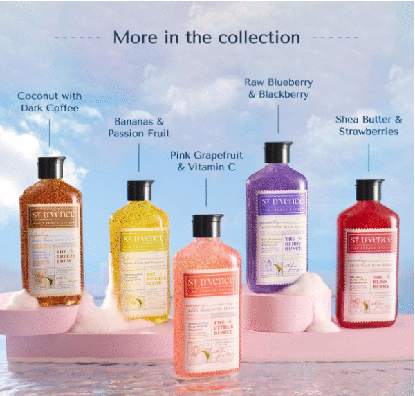 ST. D'VENCE The Postcard Collection Salicylic Acid Body Wash Shower Gel For Women & Men | Tan Removal Salicylic Acid Body Wash for Summer Combo | Paraben & Sulphate Free - (300 ml x 3)