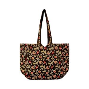 Sutliyan Gujarati Handmade Double-Sided Embroidery Regular Tote Bag for Women (12 * 16 Inch)
