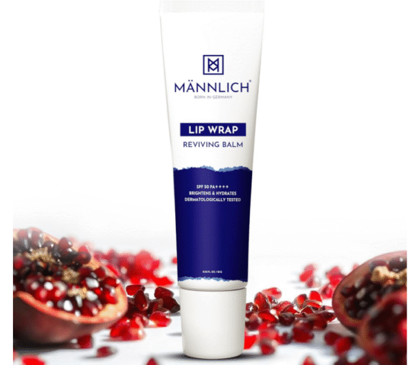Mannlich Lip Balm For Men (10G) Lip Care With Spf 50 Pa++++ Protection - Lip Lightening For Dry & Chapped Lips - Moisturizes, Long-Lasting Hydration With 2% Kojic Acid & 1% Hyaluronic Acid, white