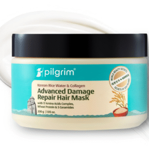 Pilgrim Korean Rice Water & Collagen Advanced Damage Repair Mask – 200Gm | Deep Repair for Dry, Frizzy & Damaged Hair | With 17 Amino Acids, Wheat Protein & Ceramides | Paraben-Free | For Women & Men