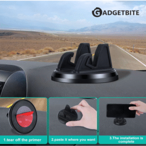 Car Mobile Holder for Dashboard Universal 360 Degree Rotation Phone Stand for Car Anti Slip Silicone Mount For Car With Adhesive Cup Strong Grip Mount Single Hand Use Shockproof Build Car Mobile Stand